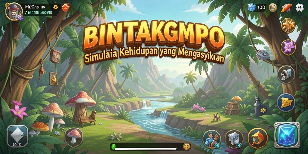 Tampilan gameplay BINTANGMPO dengan karakter yang berinteraksi.