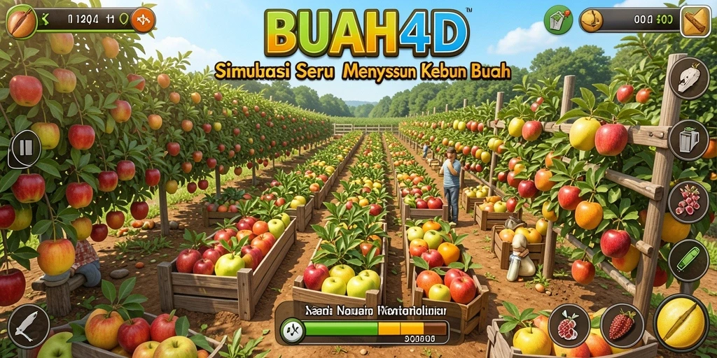 Tampilan gameplay BUAH4D yang seru saat bercocok tanam.
