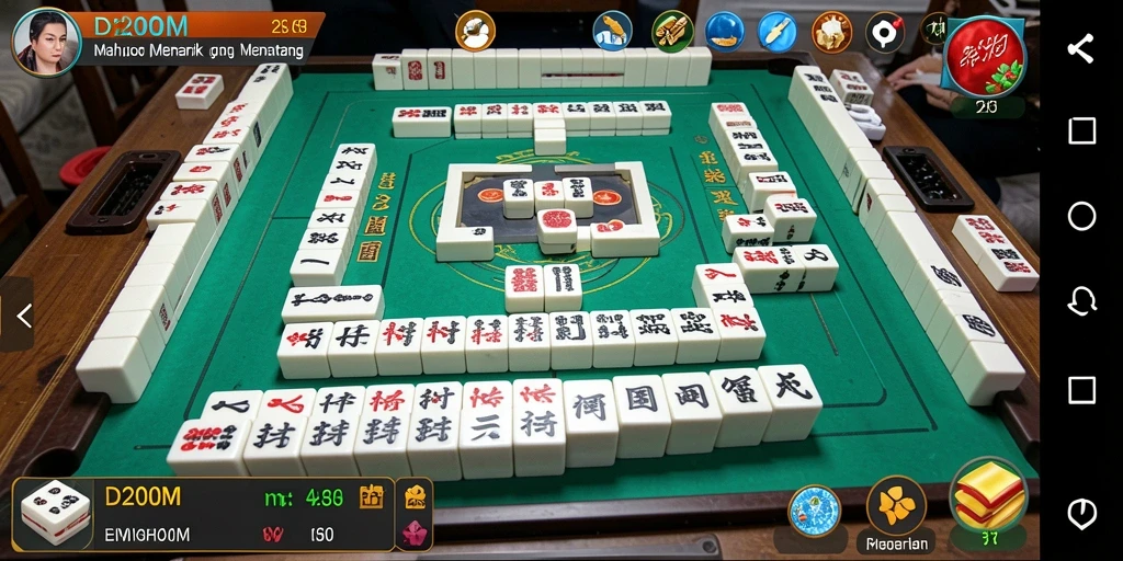 Tangkapan layar gameplay Mahjong D200M yang menarik dan menantang.