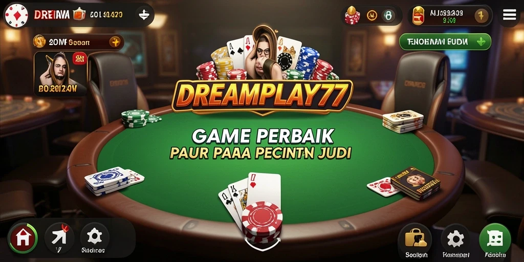 Tampilan permainan Poker yang mengasyikkan dan interaktif di DREAMPLAY77.
