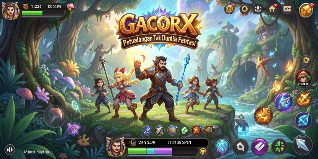 Screenshot gameplay GACORX menampilkan aksi petualangan yang mendebarkan.