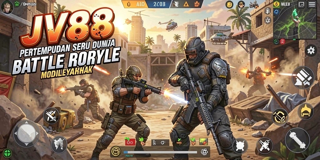Gameplay seru JV88 dalam pertempuran Battle Royale.