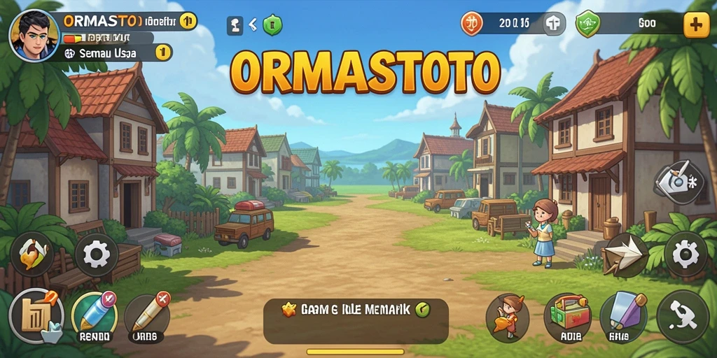 Tampilan gameplay menarik ORMASTOTO dengan karakter yang berkembang.