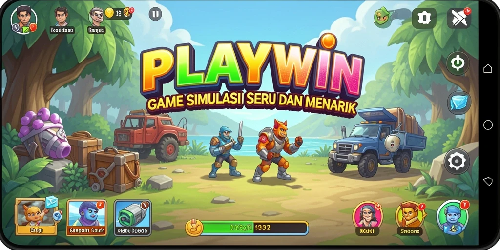Tampilan gameplay menarik dalam PLAYWIN yang menggambarkan dinamika simulasi.