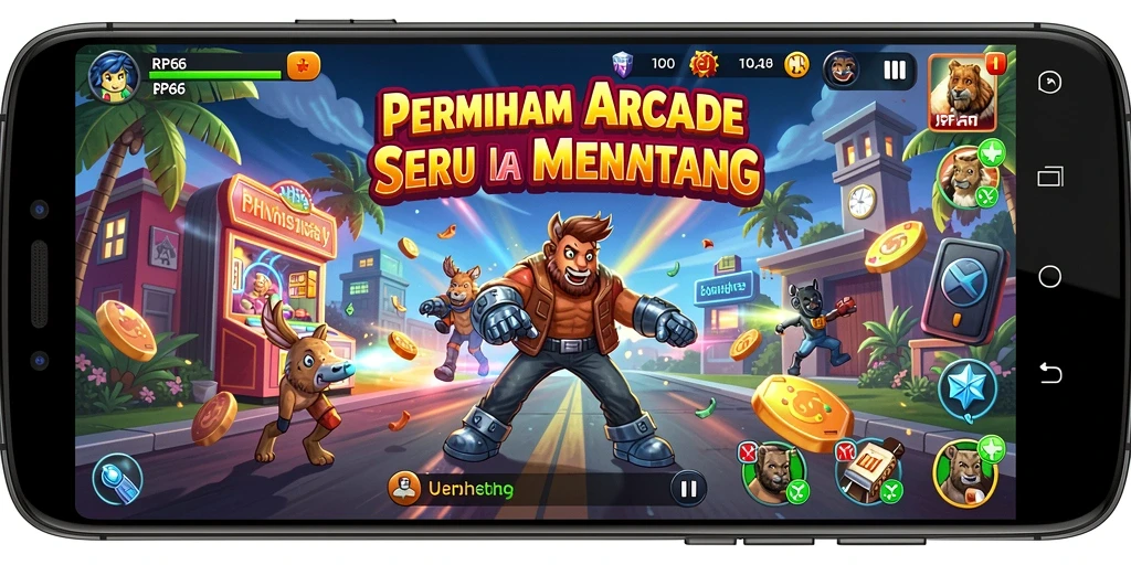 Screenshot gameplay RP66 menampilkan aksi seru dalam permainan arcade.