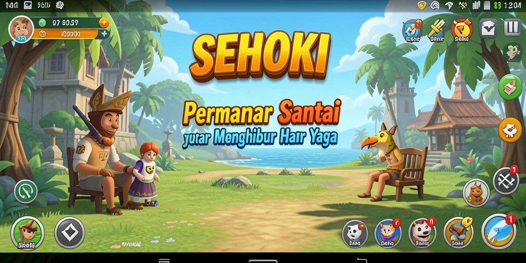 Tampilan gameplay SEHOKI yang ceria dan menarik.